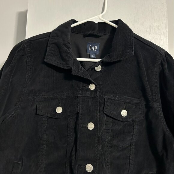 GAP Black Corduroy Button Down Jacket Women's Size L - Picture 3 of 10